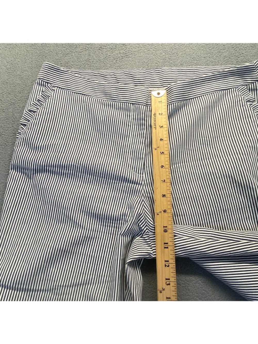 Anne Klein Black & White Stripe Ankle Pockets Pants ,Pockets,Zipper Size 12 - Picture 5 of 13